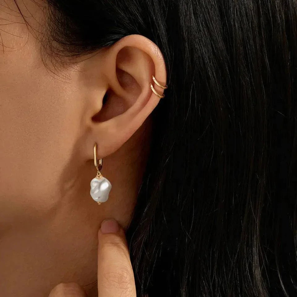 Hoop Pearl Earrings