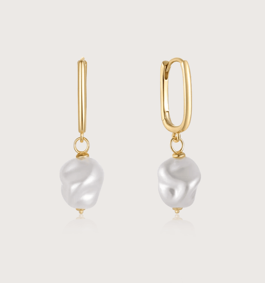 Hoop Pearl Earrings